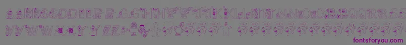 FlSesameStreet-Schriftart – Violette Schriften auf grauem Hintergrund