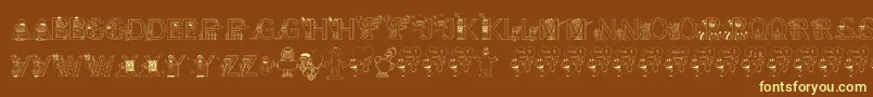 FlSesameStreet Font – Yellow Fonts on Brown Background