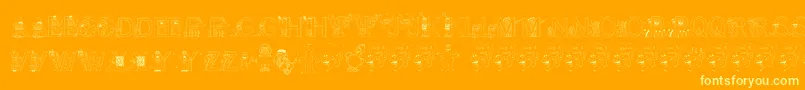 FlSesameStreet Font – Yellow Fonts on Orange Background