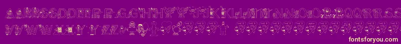 FlSesameStreet Font – Yellow Fonts on Purple Background