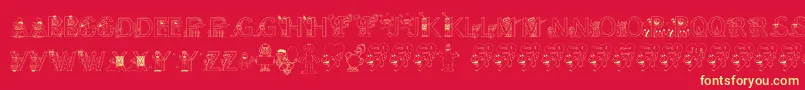 FlSesameStreet Font – Yellow Fonts on Red Background