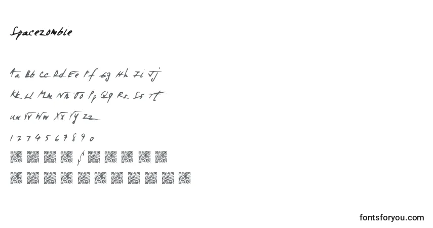 Schriftart Spacezombie – Alphabet, Zahlen, spezielle Symbole