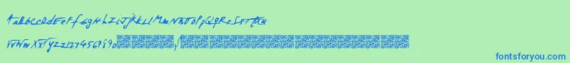 Spacezombie Font – Blue Fonts on Green Background