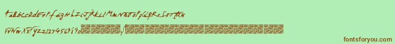 Spacezombie Font – Brown Fonts on Green Background