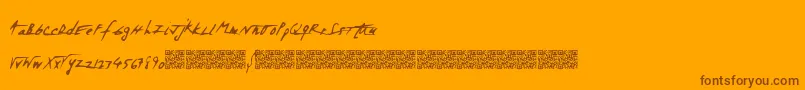 Spacezombie Font – Brown Fonts on Orange Background