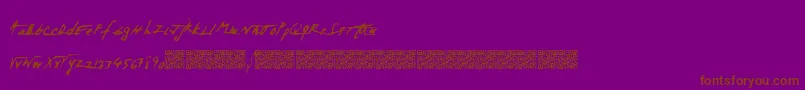 Spacezombie Font – Brown Fonts on Purple Background