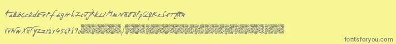 Spacezombie Font – Gray Fonts on Yellow Background