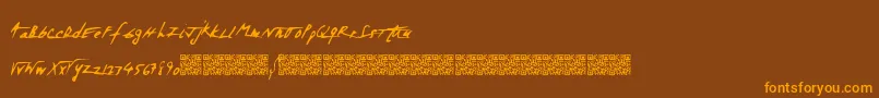 Spacezombie Font – Orange Fonts on Brown Background