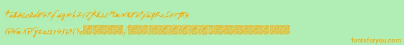 Spacezombie Font – Orange Fonts on Green Background