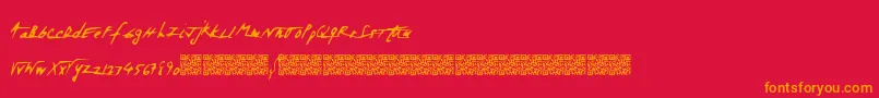 Spacezombie Font – Orange Fonts on Red Background