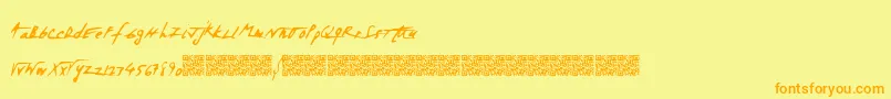 Spacezombie Font – Orange Fonts on Yellow Background