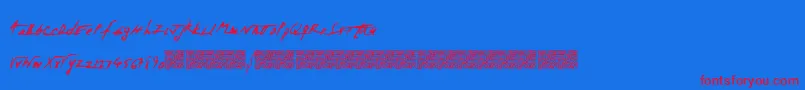 Spacezombie Font – Red Fonts on Blue Background