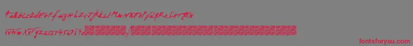 Spacezombie Font – Red Fonts on Gray Background