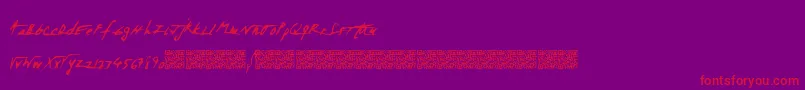 Spacezombie Font – Red Fonts on Purple Background