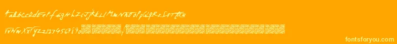 Spacezombie Font – Yellow Fonts on Orange Background