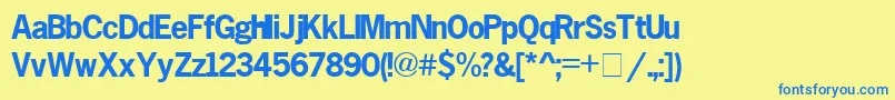 Шрифт MacroBlackSsiBold – синие шрифты на жёлтом фоне