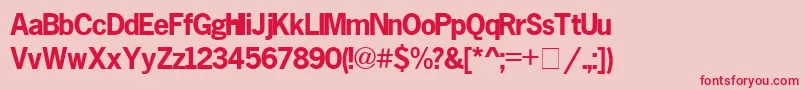 Police MacroBlackSsiBold – polices rouges sur fond rose