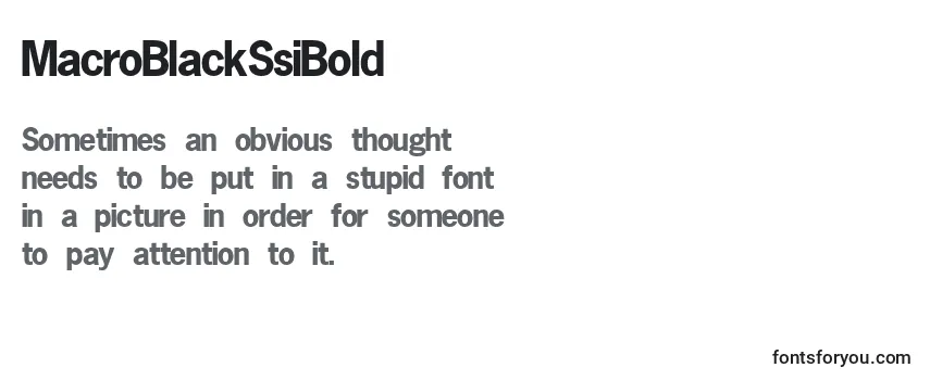 Review of the MacroBlackSsiBold Font