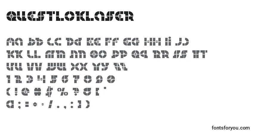 Schriftart Questloklaser – Alphabet, Zahlen, spezielle Symbole