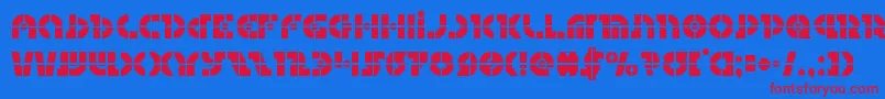 Questloklaser Font – Red Fonts on Blue Background