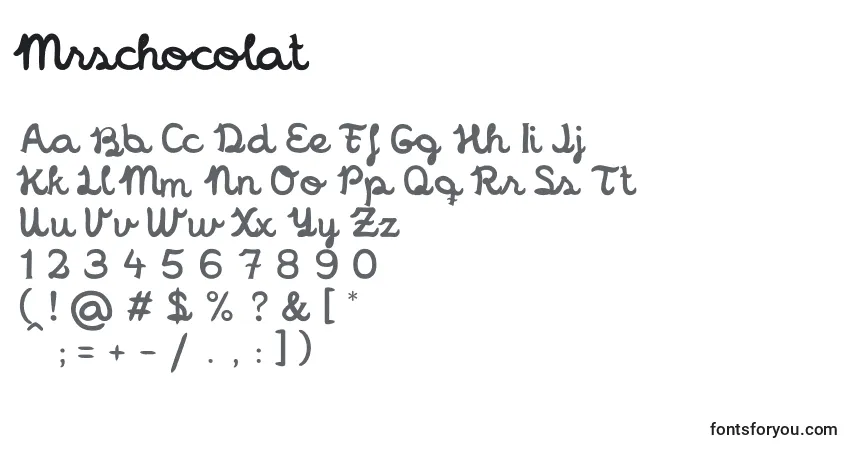 A fonte Mrschocolat – alfabeto, números, caracteres especiais
