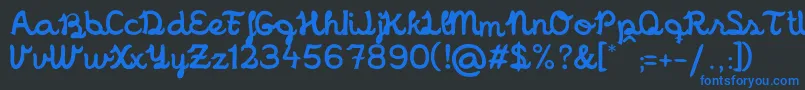 Mrschocolat Font – Blue Fonts on Black Background