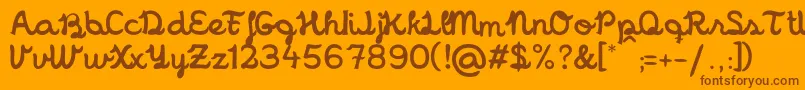 Weitere Informationen zur Mrschocolat-Schriftart Mrschocolat-Schriftart – Braune Schriften auf orangefarbenem Hintergrund