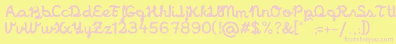 Mrschocolat Font – Pink Fonts on Yellow Background