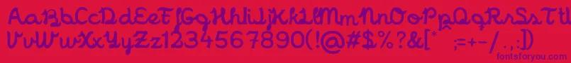 Mrschocolat Font – Purple Fonts on Red Background