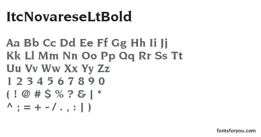 Шрифт ItcNovareseLtBold – алфавит, цифры, специальные символы