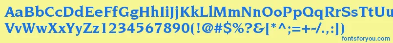 ItcNovareseLtBold Font – Blue Fonts on Yellow Background