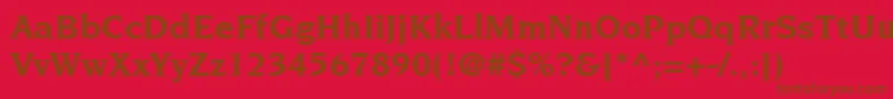 ItcNovareseLtBold-fontti – ruskeat fontit punaisella taustalla