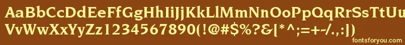 ItcNovareseLtBold Font – Yellow Fonts on Brown Background