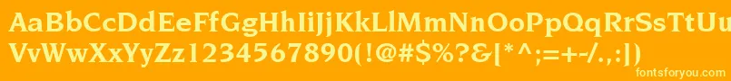 Police ItcNovareseLtBold – polices jaunes sur fond orange