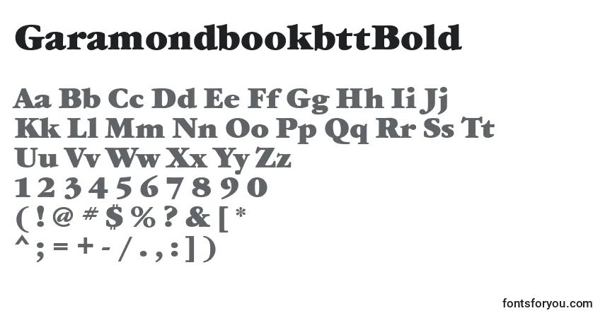 Шрифт GaramondbookbttBold – алфавит, цифры, специальные символы