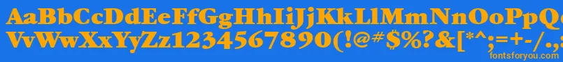 Fonte GaramondbookbttBold – fontes laranjas em um fundo azul