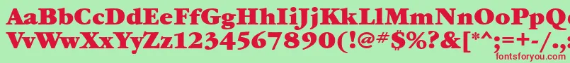フォントGaramondbookbttBold – 赤い文字の緑の背景