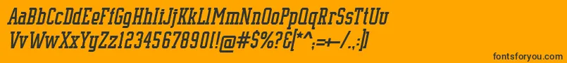 SupremeBw90Italic Font – Black Fonts on Orange Background