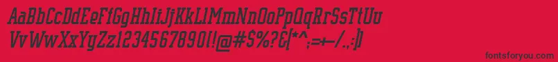 SupremeBw90Italic Font – Black Fonts on Red Background