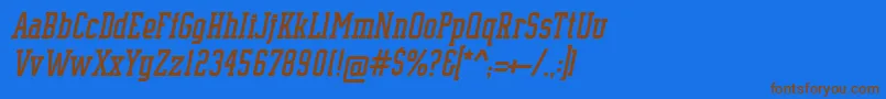 SupremeBw90Italic Font – Brown Fonts on Blue Background