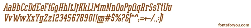 フォントSupremeBw90Italic – 白い背景に茶色のフォント