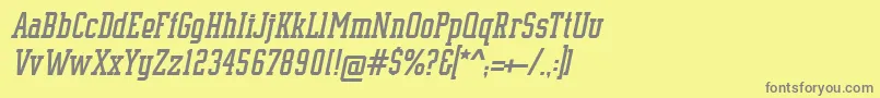 SupremeBw90Italic Font – Gray Fonts on Yellow Background