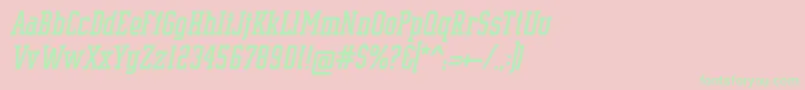 SupremeBw90Italic-Schriftart – Grüne Schriften auf rosa Hintergrund