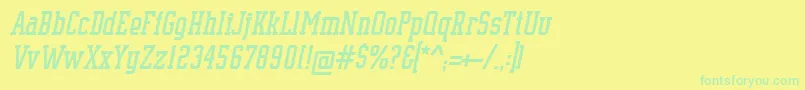 SupremeBw90Italic Font – Green Fonts on Yellow Background