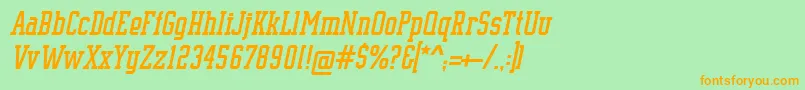 SupremeBw90Italic Font – Orange Fonts on Green Background