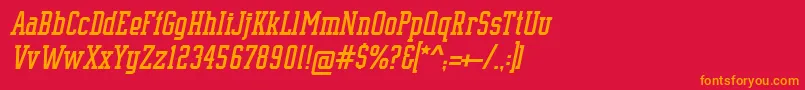 SupremeBw90Italic Font – Orange Fonts on Red Background