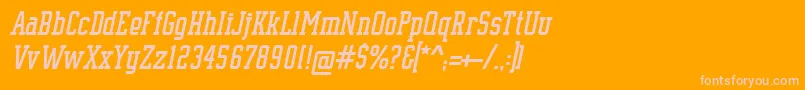 SupremeBw90Italic Font – Pink Fonts on Orange Background