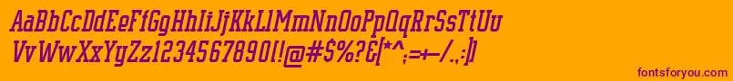 フォントSupremeBw90Italic – オレンジの背景に紫のフォント