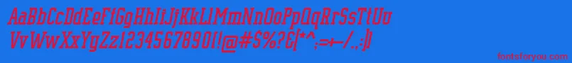 フォントSupremeBw90Italic – 赤い文字の青い背景