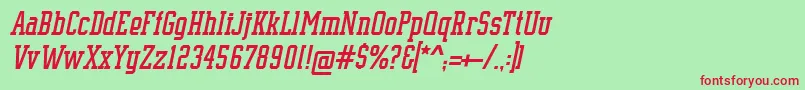 SupremeBw90Italic Font – Red Fonts on Green Background